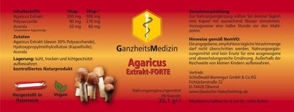 GM Agaricus (Mandelpilz) Pilz Extrakt FORTE